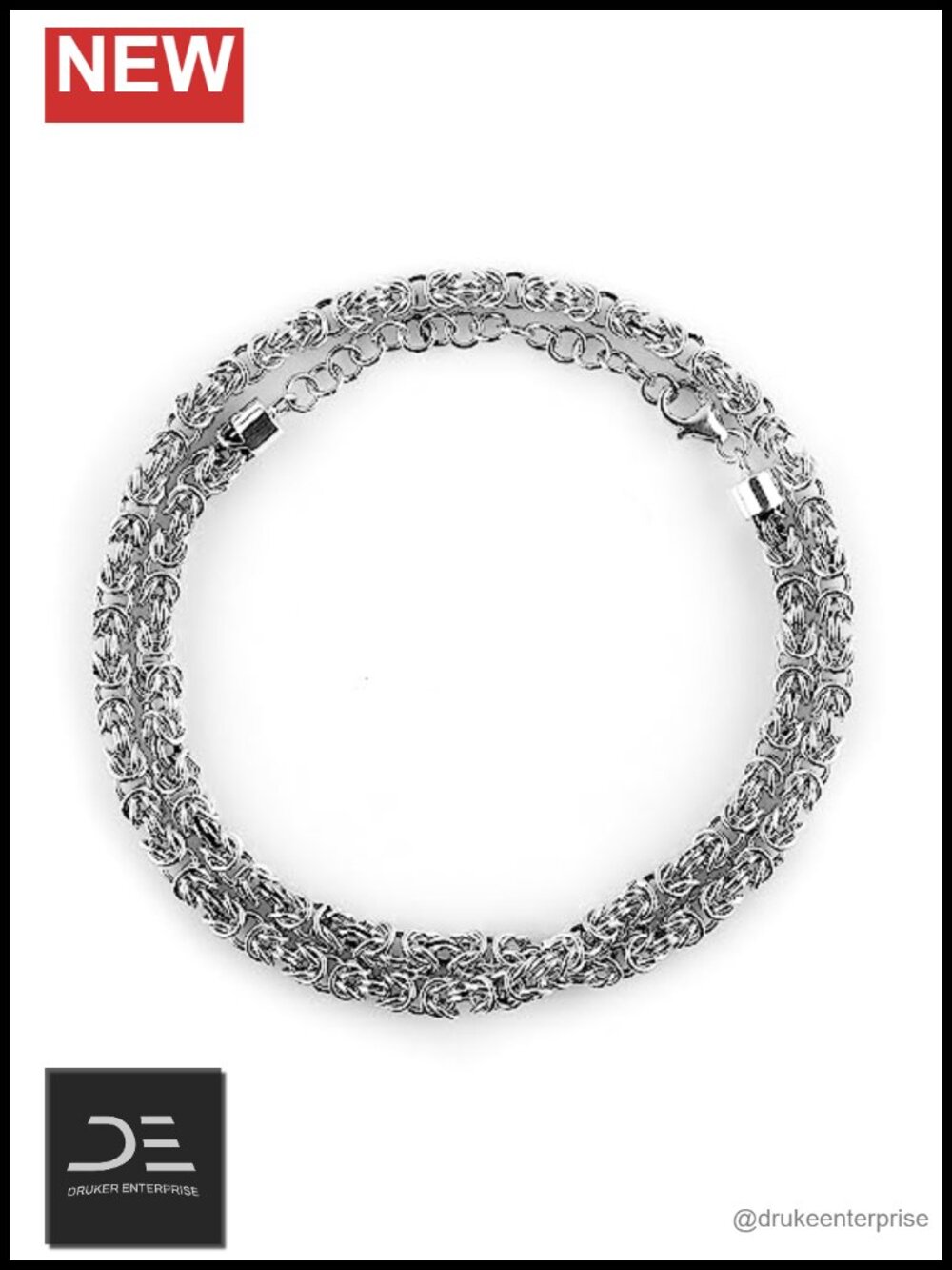 Handcrafted Byzantine 925 Sterling Silver Chain Necklace Gift